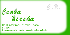 csaba micska business card